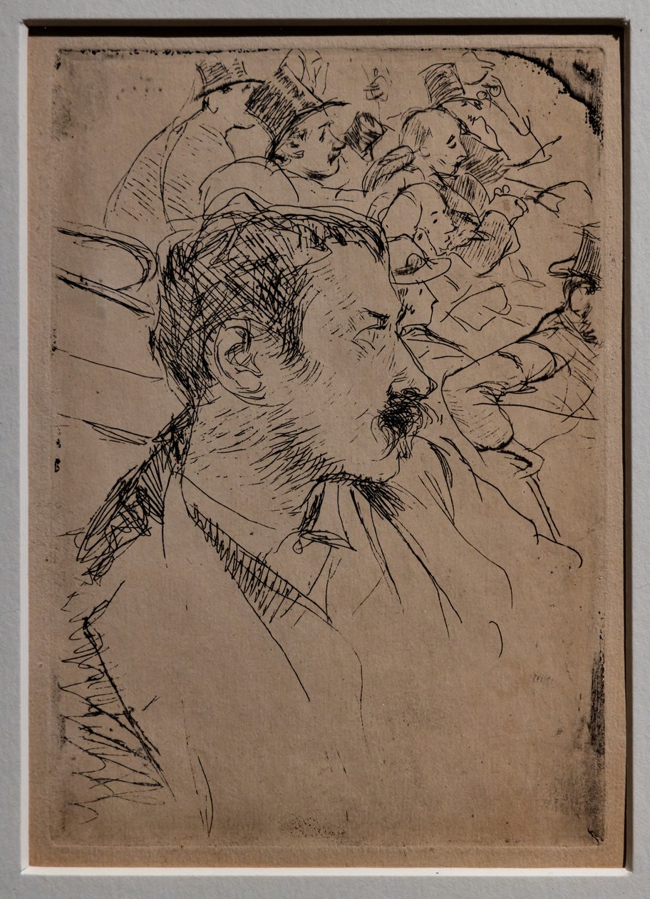 A párizsi Operában, 1880 körül (csíkos papíron) alkotó: Giovanni Boldini