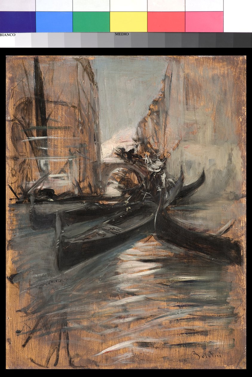 A velencei csatorna gondolákkal, 1899-1913 alkotó: Giovanni Boldini
