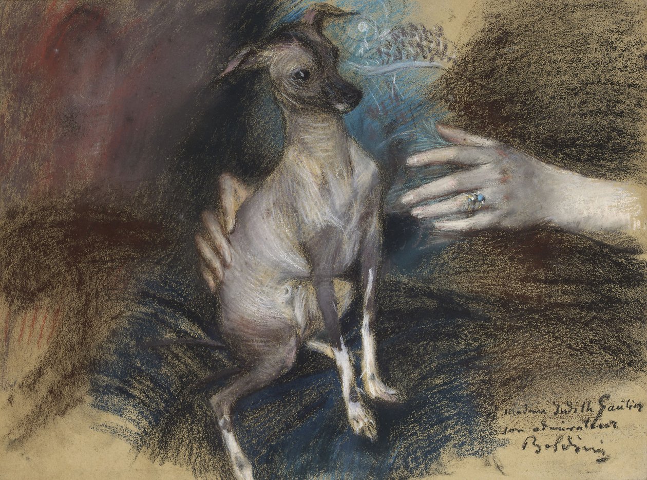 Elegáns a kutyával alkotó: Giovanni Boldini
