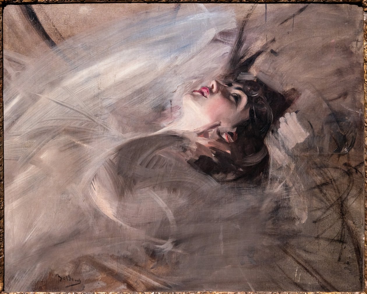 Félhosszú fiatal nő fekve alkotó: Giovanni Boldini