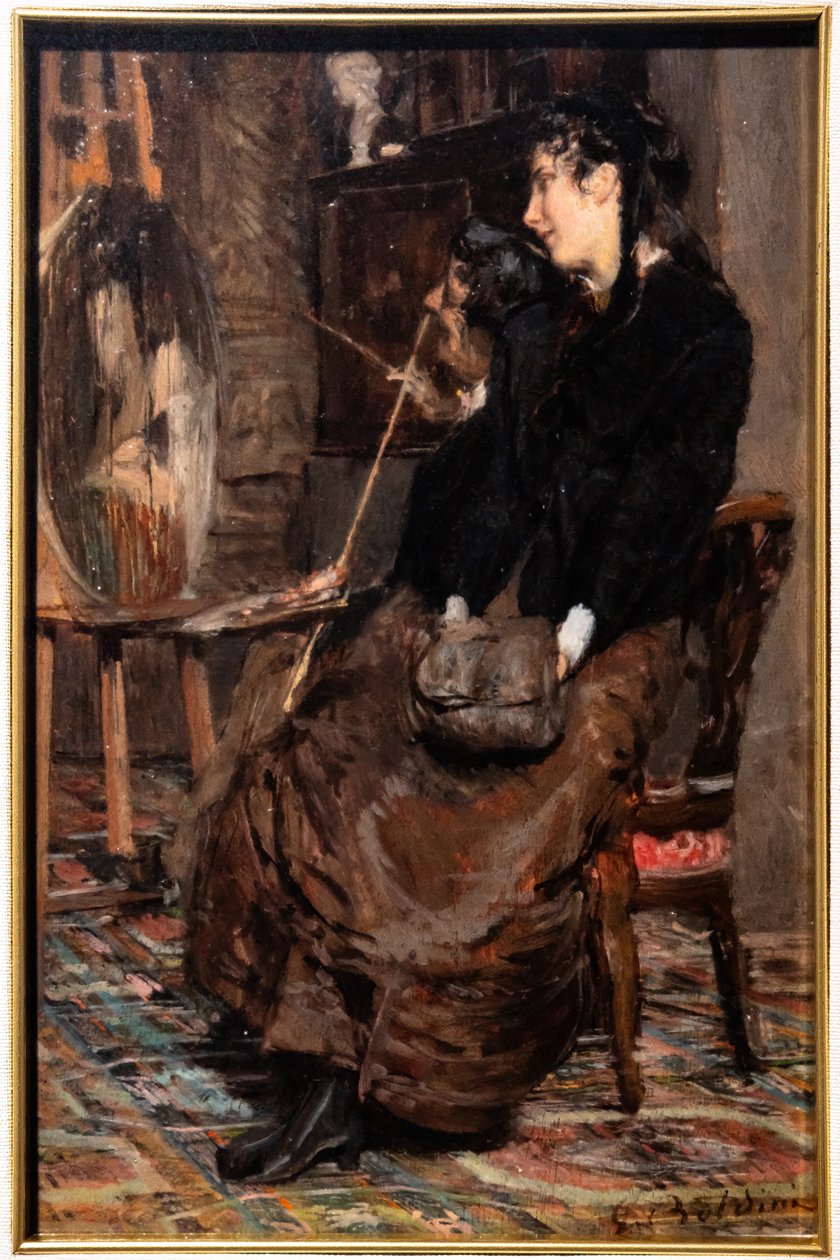A festő dolgozószobájában alkotó: Giovanni Boldini