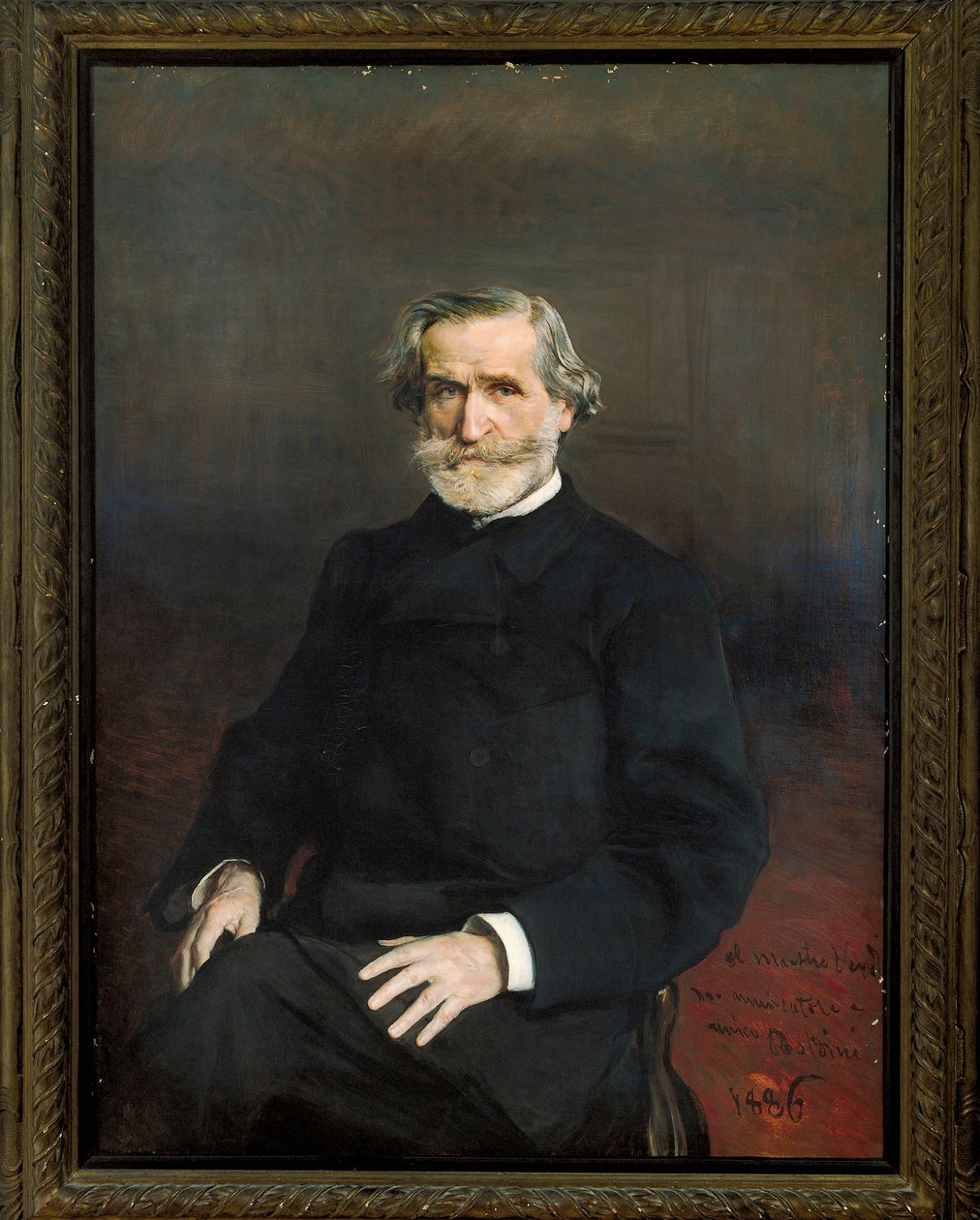 Olaszország, Giuseppe Verdi olasz zeneszerző portréja alkotó: Giovanni Boldini