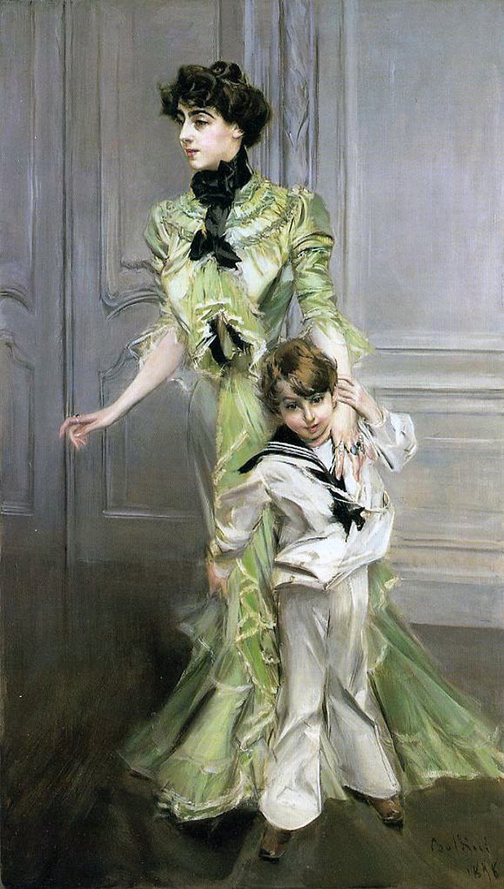 Madame Georges Hugo és fia, Jean alkotó: Giovanni Boldini