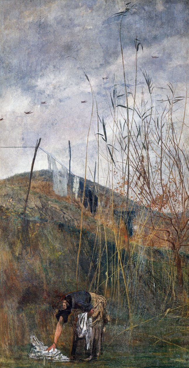 Parasztasszony felveszi a mosást alkotó: Giovanni Boldini