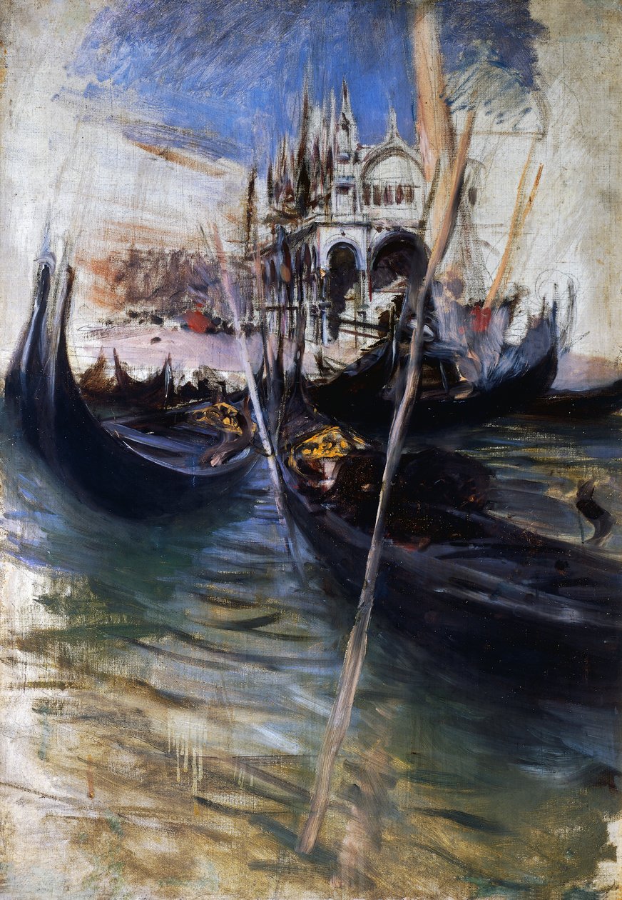 Kikötő és Szent Márk Velencében alkotó: Giovanni Boldini
