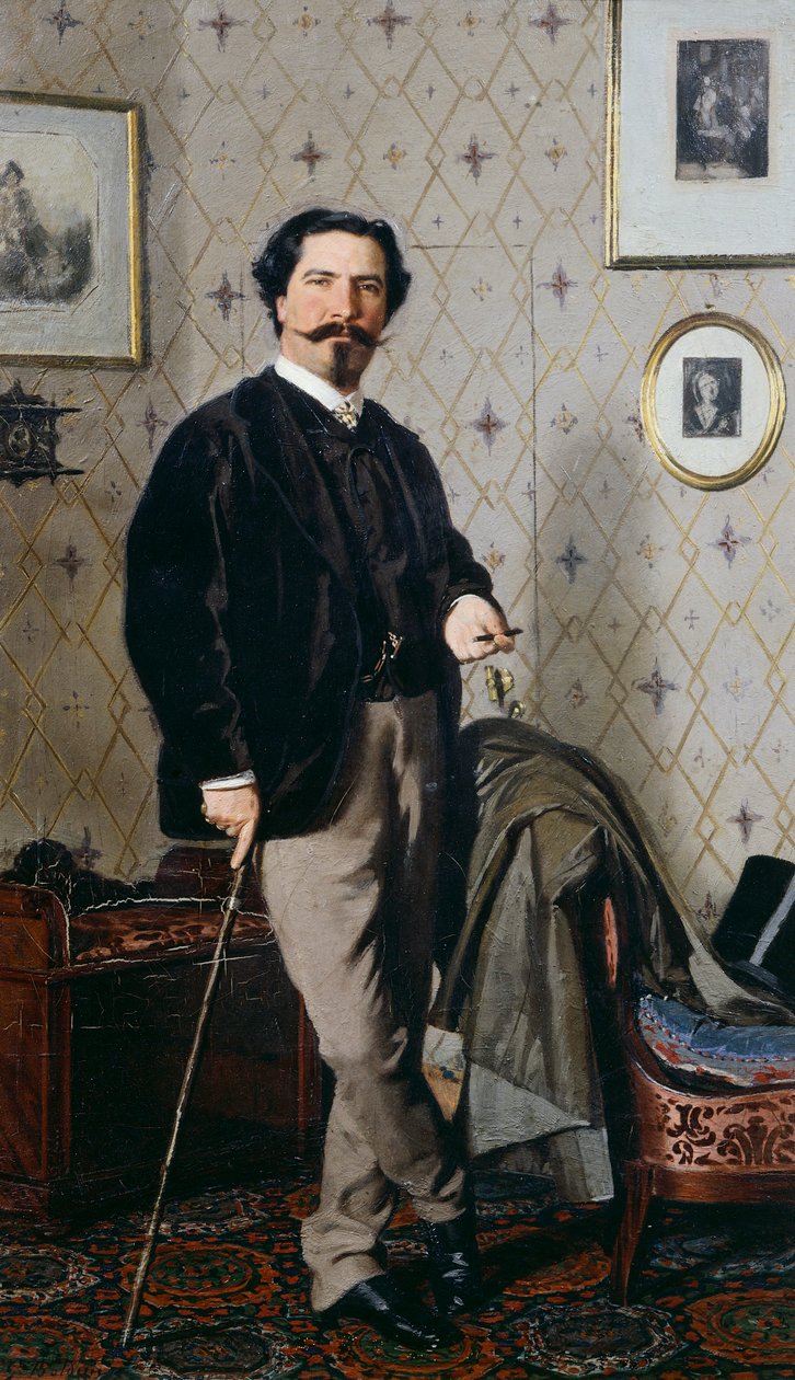 Cristiano Banti portréja a botjával alkotó: Giovanni Boldini
