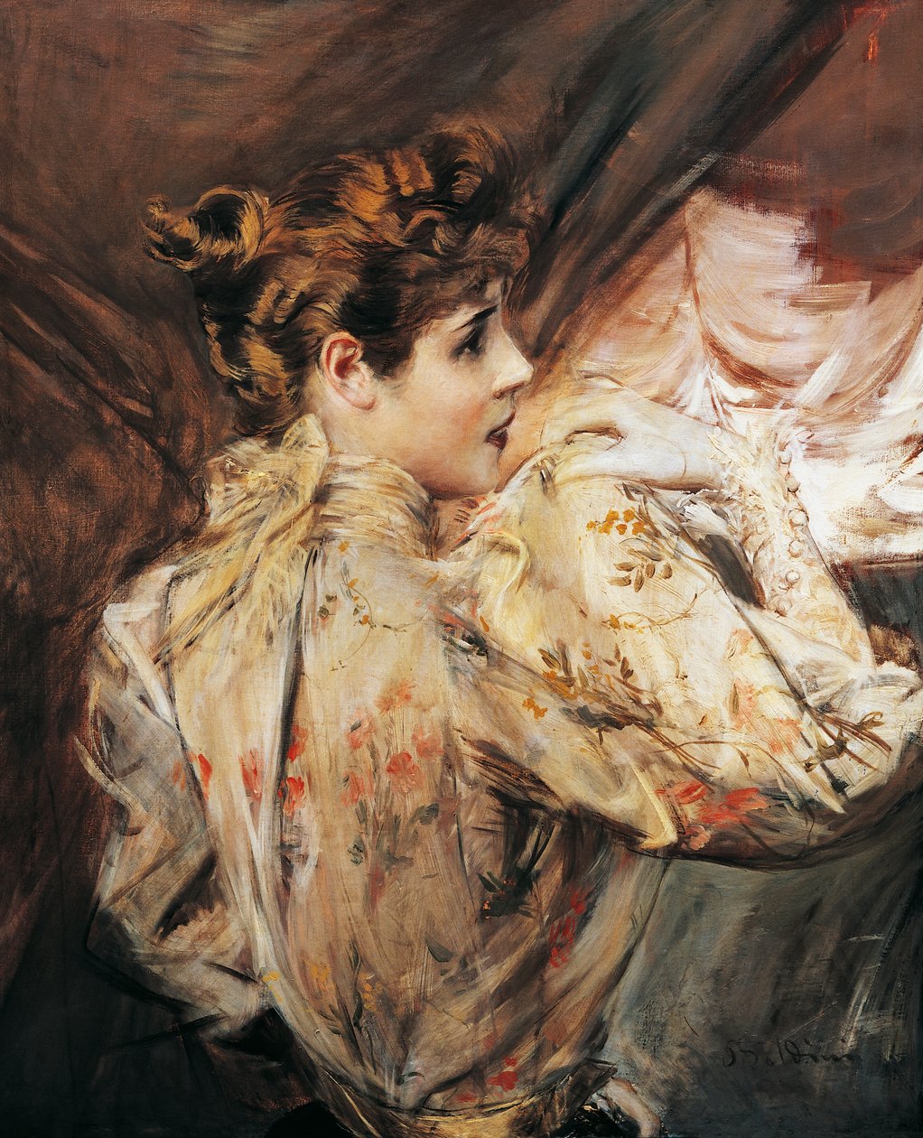 Eleonora Duse (Vigevano 1858 - Pittsburgh 1924) olasz színésznő portréja, Giovanni Boldini (1842-1931) festménye alkotó: Giovanni Boldini