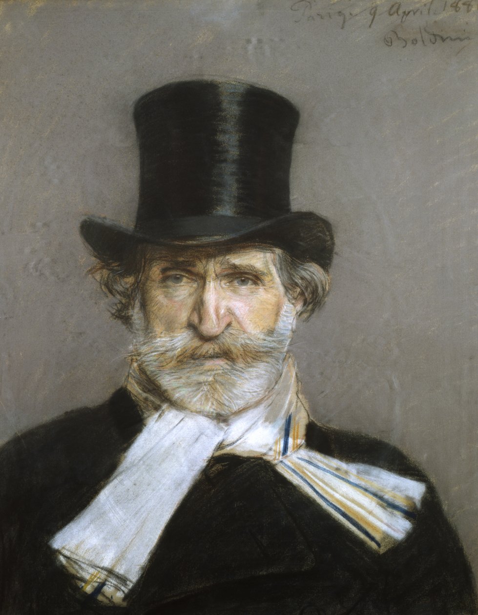 Giuseppe Verdi portréja, 1880-as évek (pasztell, papíron) alkotó: Giovanni Boldini