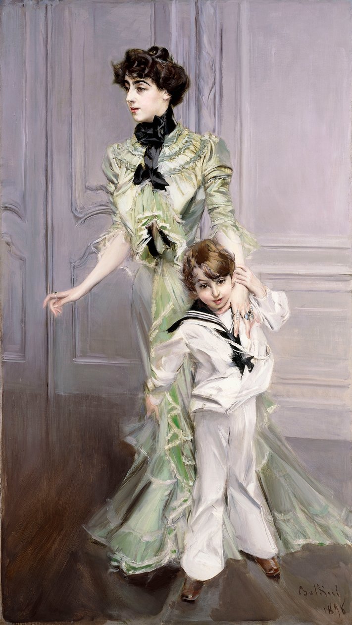Madame Hugo és fia portréja, 1924 alkotó: Giovanni Boldini