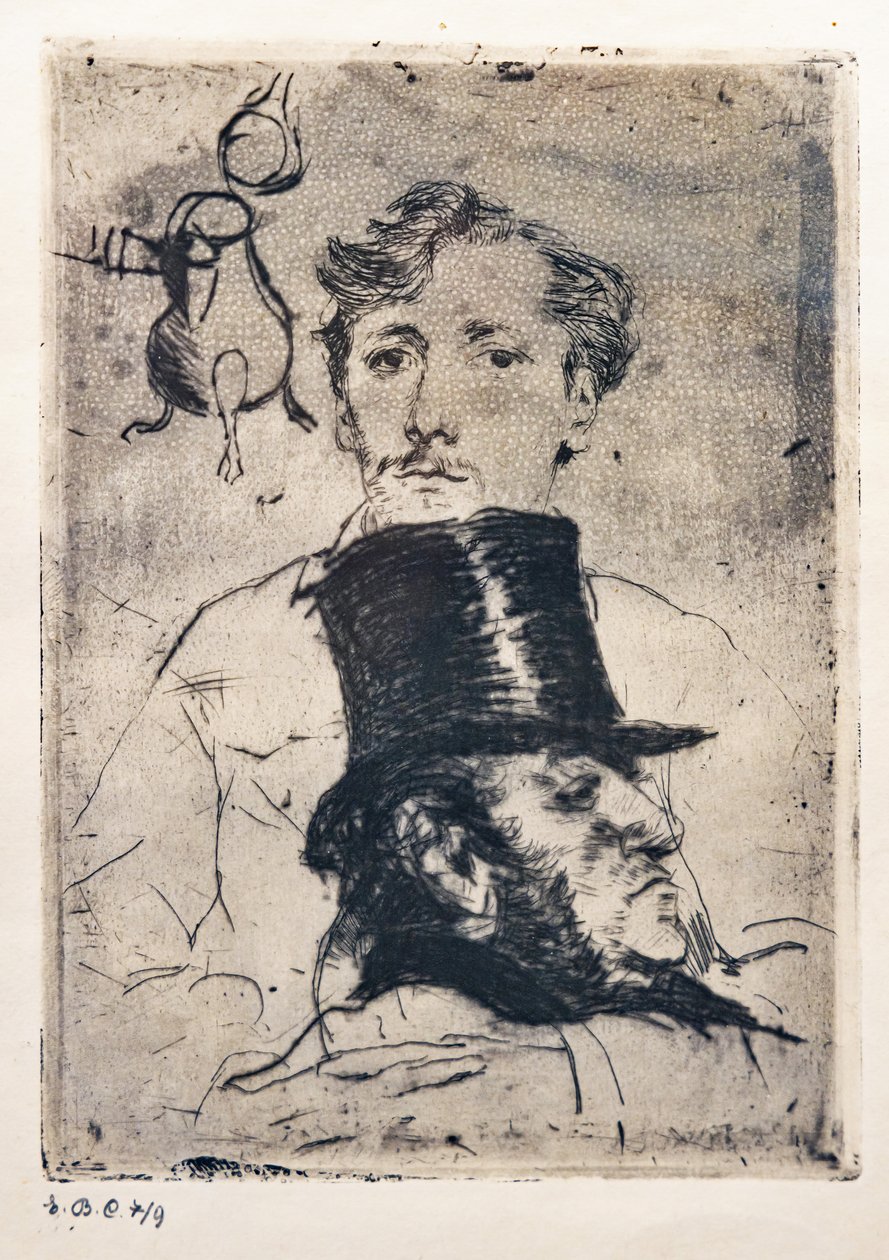 Rodenbach portréja (rézkarc és szárazhús) alkotó: Giovanni Boldini