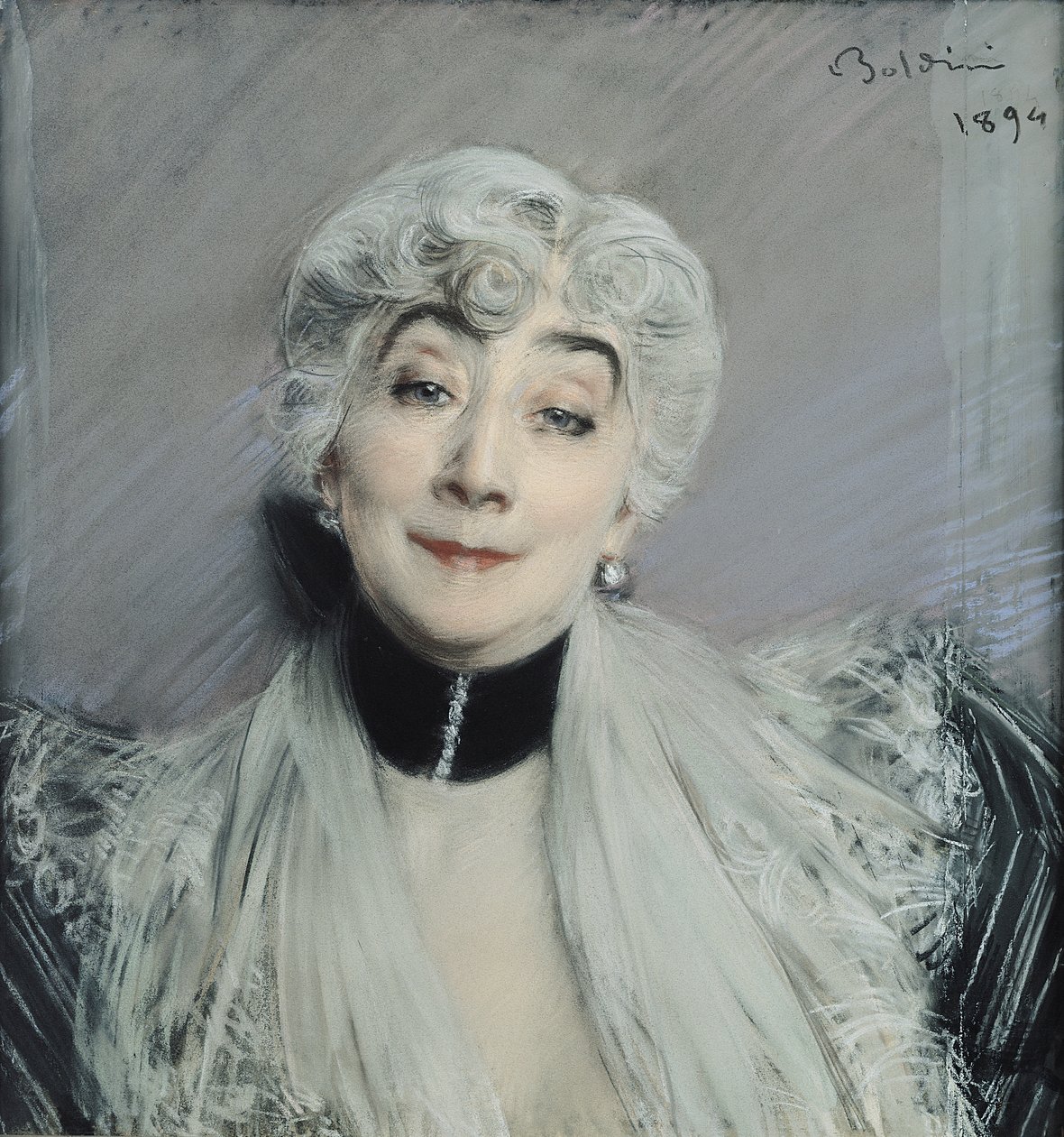 A Gyp (1850-1932) néven ismert de Martel de Janville grófnő portréja, 1894 alkotó: Giovanni Boldini