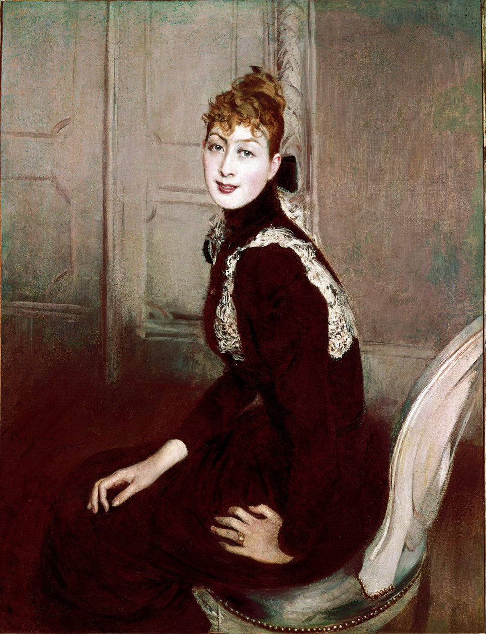 Franzoni márkiné portréja. Giovanni Boldini (1842-1931) festménye alkotó: Giovanni Boldini