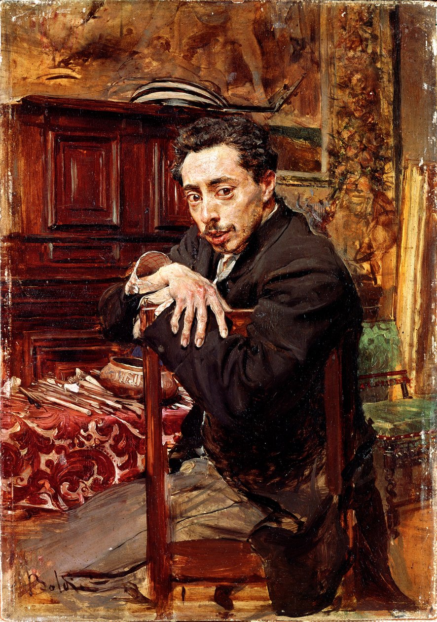 Joaquin Araujo Ruano festő portréja. Giovanni Boldini (1842-1931) festménye 1889 körül. Olaj, vászon. Mérete: 29x20 cm. Pistoia, Boldini kollekció alkotó: Giovanni Boldini