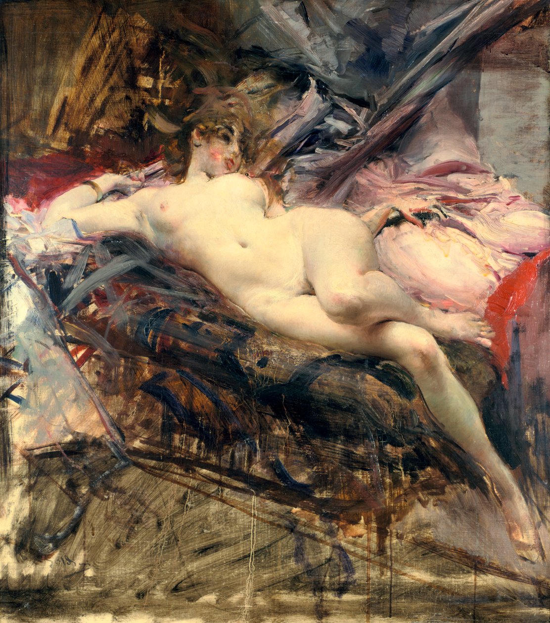 Fekvő akt, 19. század vége 20. század eleje alkotó: Giovanni Boldini