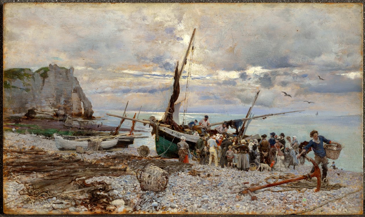 A halászhajók visszatérése, Étretat alkotó: Giovanni Boldini