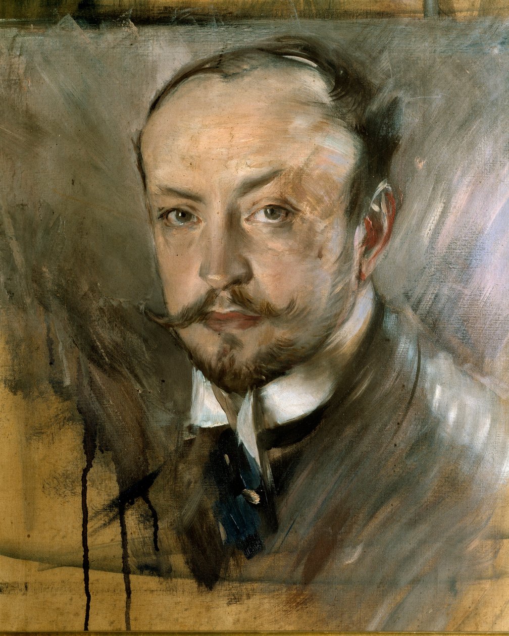 Tanulmány önarckép készítéséhez Montorsoliban. Giovanni Boldini (1842-1931) festménye 1892 V. 45x40 cm Firenze, Galleria by Arte Moderna alkotó: Giovanni Boldini