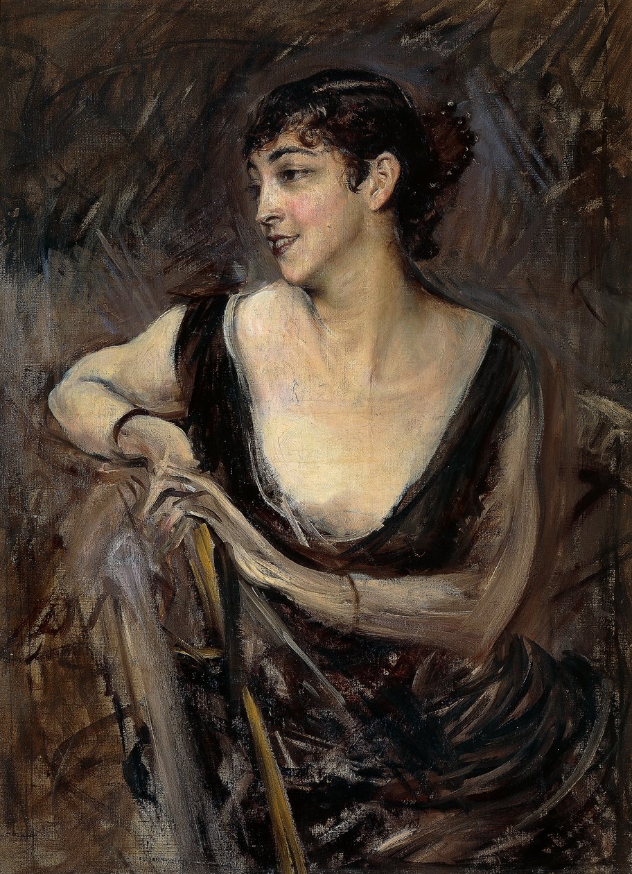 Giovanni Boldini (1842-1931) De Rasty grófnő ül, olaj, vászon, 1879 körül alkotó: Giovanni Boldini