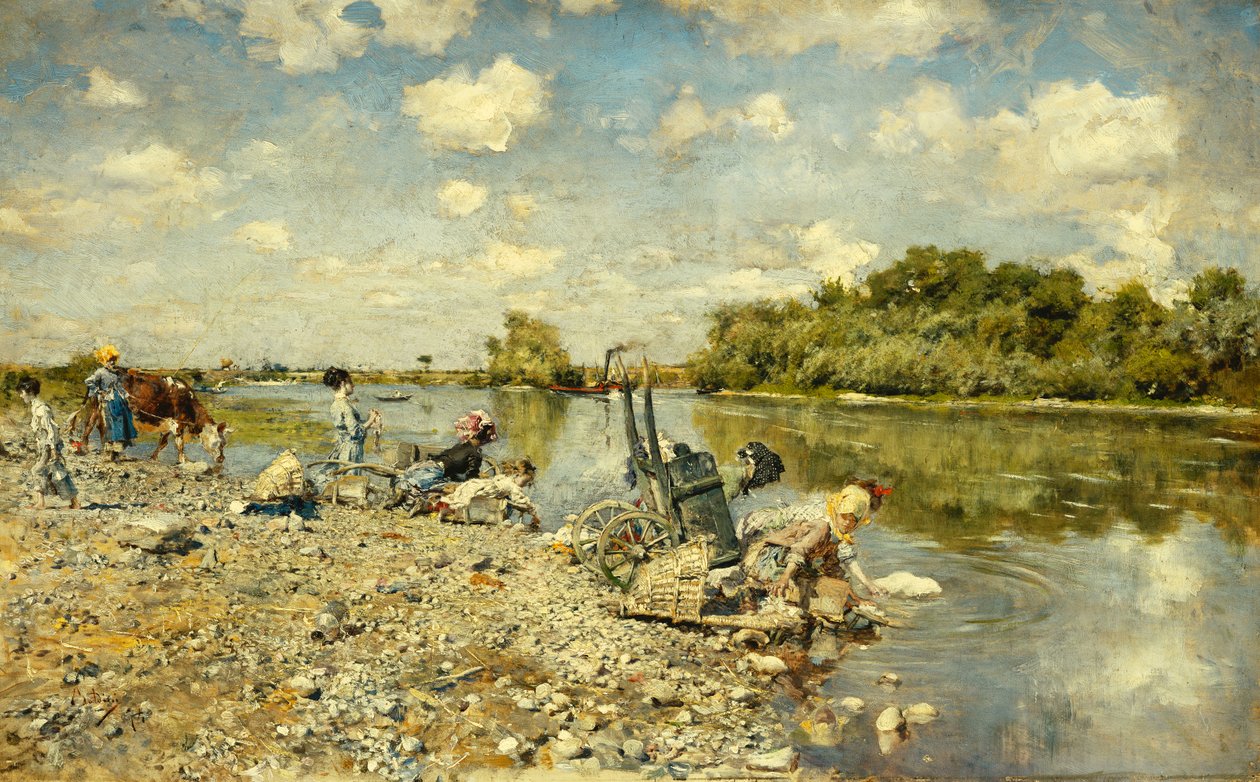 Szennyes; La Lavandaie, 1874 alkotó: Giovanni Boldini