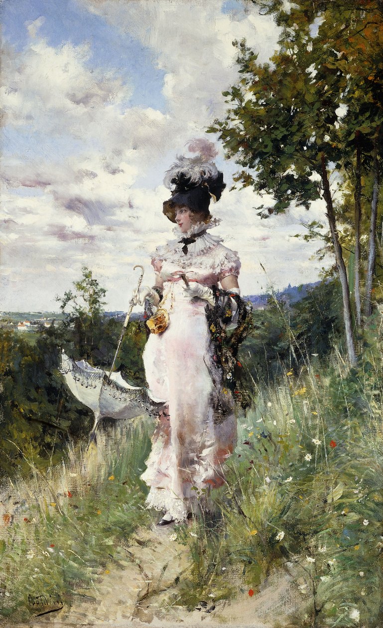 Nyári séta, 1873 alkotó: Giovanni Boldini
