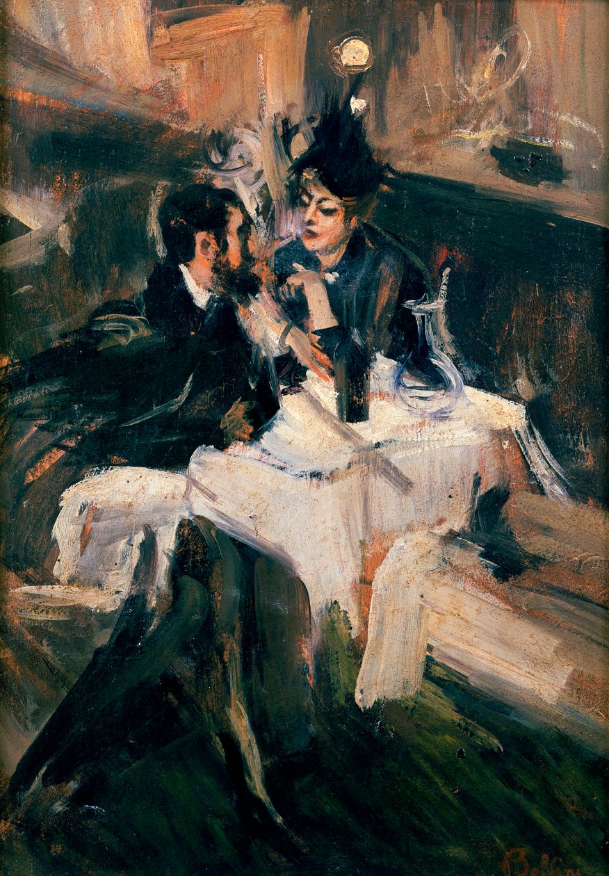 The Sweethearts" Ebéd, 1895 körül alkotó: Giovanni Boldini