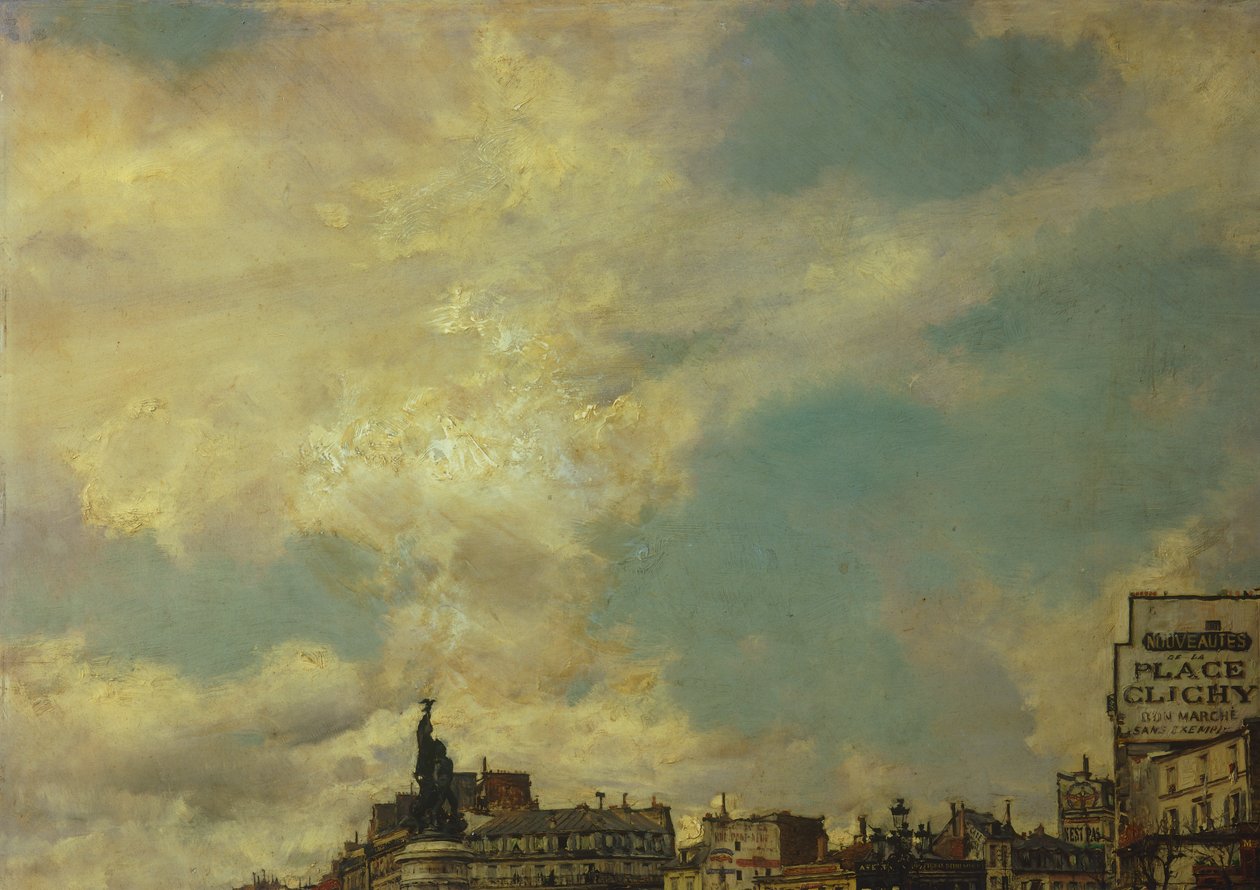 Az ég, részlet a párizsi Clichy térről, Giovanni Boldini (1842-1931), olaj, vászon, 60x98 cm alkotó: Giovanni Boldini