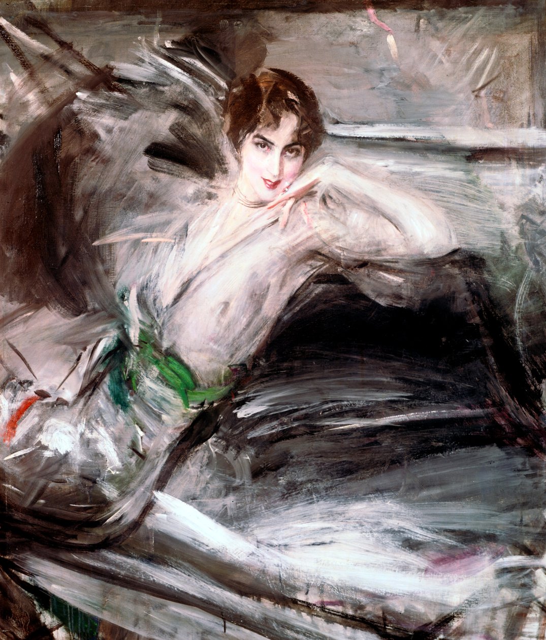 Woman Sat on Chair, c1860 alkotó: Giovanni Boldini