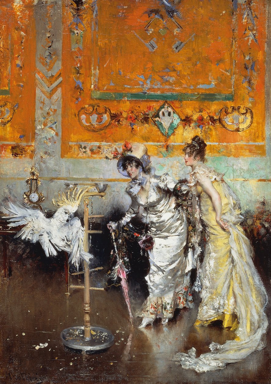 Nők papagájjal alkotó: Giovanni Boldini