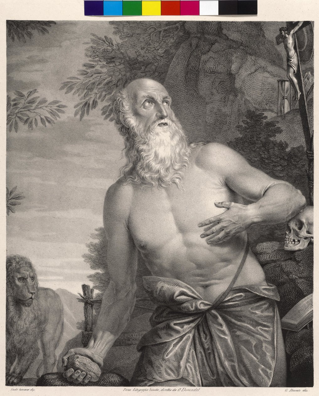 Szent Jeromos (litográfia) alkotó: Giovanni Busato