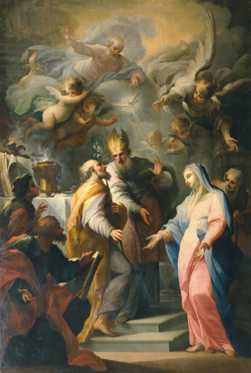 Szűz Mária házassága, Giovanni Camillo Sagrestani (1660-1731) Santo Spirito templom, Firenze, Olaszország alkotó: Giovanni Camillo Sagrestani