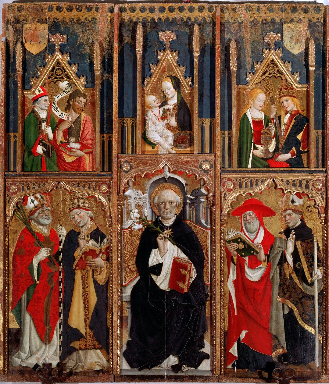 Reghezza oltárkép: Szent Dominika a trónon (olaj, tábla, 1472 körül) alkotó: Giovanni Canavesio