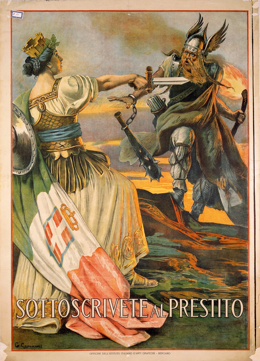 Első világháború, Iratkozzon fel a kölcsönre, illusztráció: Giovanni Capranesi alkotó: Giovanni Capranesi