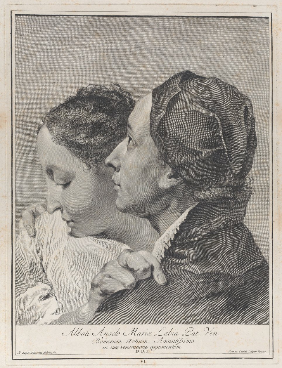Egy fiatal férfi, aki átölel egy lányt, 1743. alkotó: Giovanni Cattini