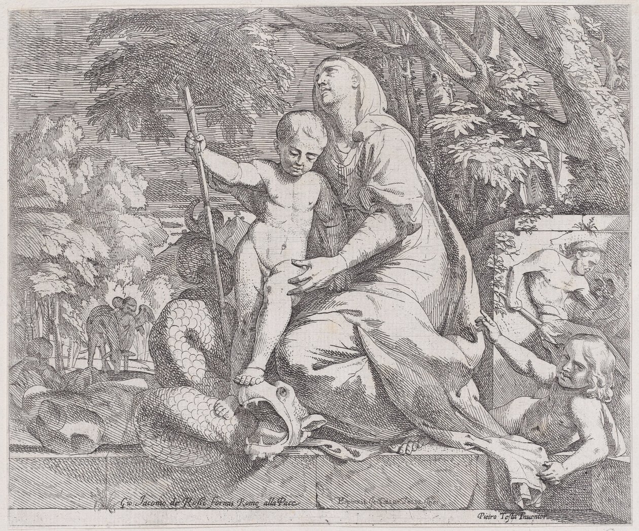 A többiek allegóriája az Egyiptomba tartó repülésen, 1650-55. alkotó: Giovanni Cesare Testa