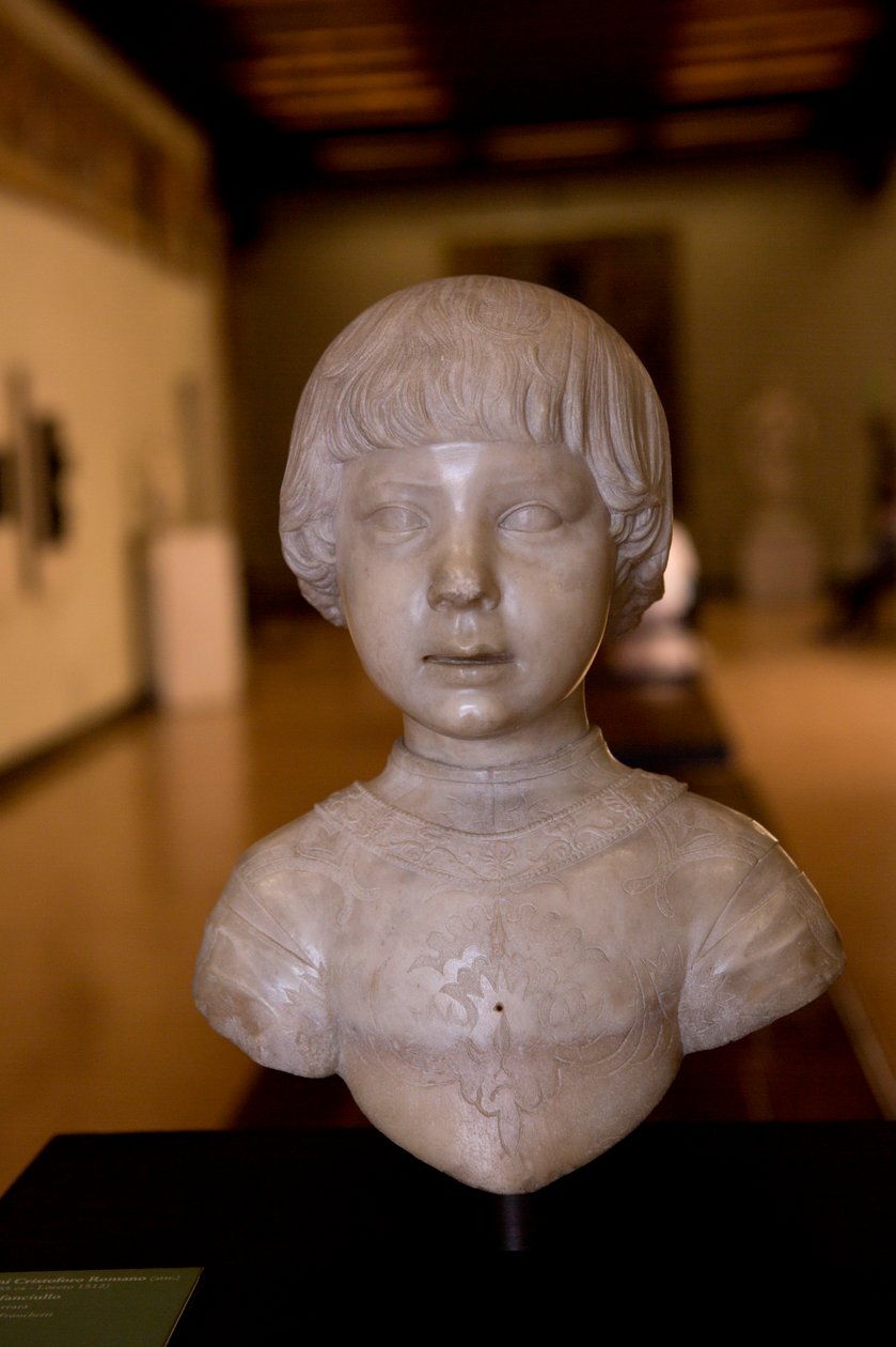 Egy gyerek mellszobra alkotó: Giovanni Cristoforo Romano