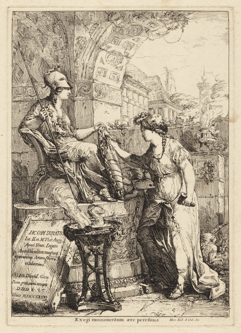 Egi Monumentum (Minerva pajzsára felírt művészet) alkotó: Giovanni David