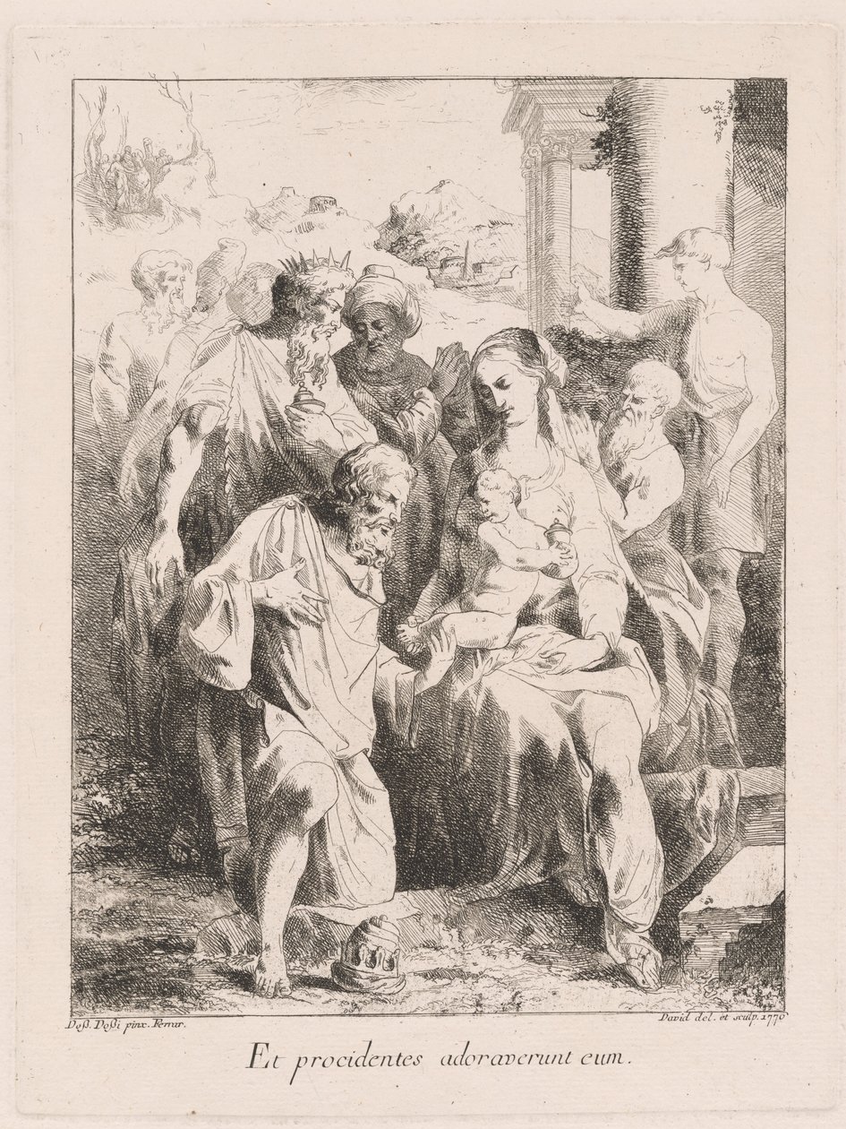A mágusok imádása alkotó: Giovanni David, after Battista Dossi