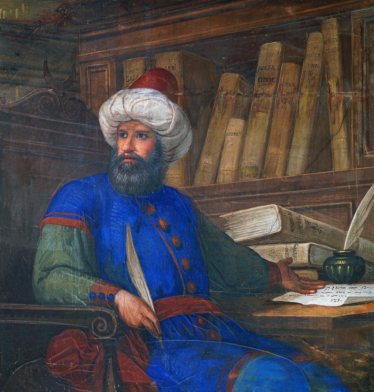 Andrea Alpago (1450-1522), orvos és filozófus portréja, Giovanni De Min (1786-1859) freskója, Városháza, Belluno, Veneto, Olaszország alkotó: Giovanni De Min
