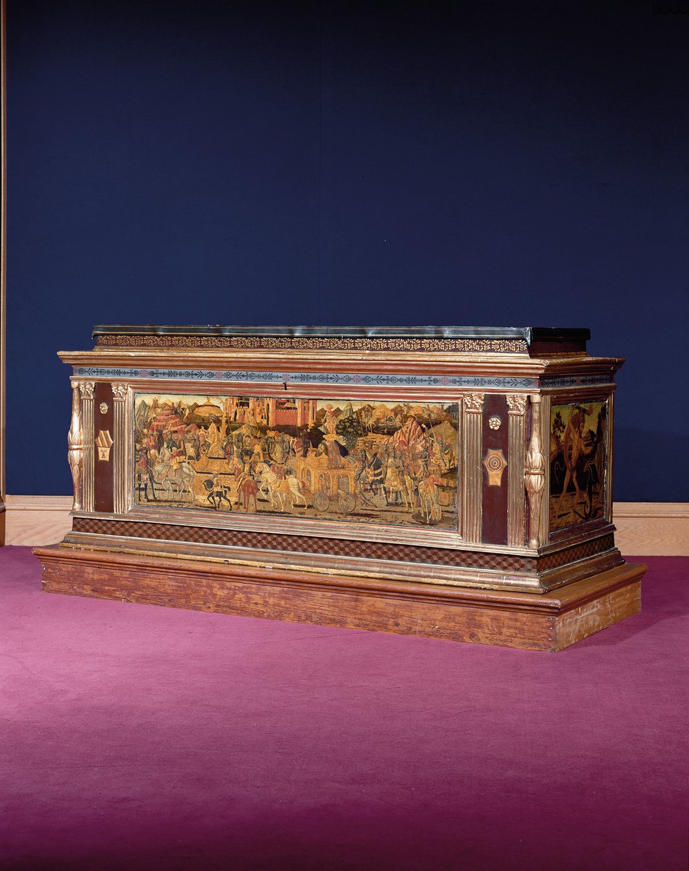 Cassone (tempera fán és parcellaaranyozott fán) (lásd még: 1113941-4) alkotó: Giovanni Di Ser Giovanni Lo Sheggia (attr. to) Guidi