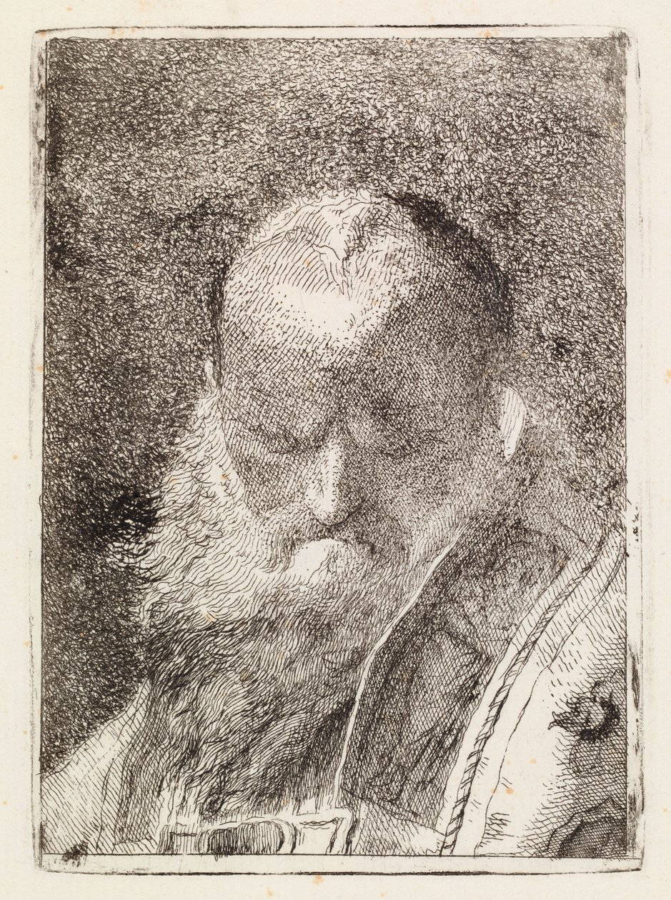 Egy püspök (egy öregember feje) alkotó: Giovanni Domenico Tiepolo