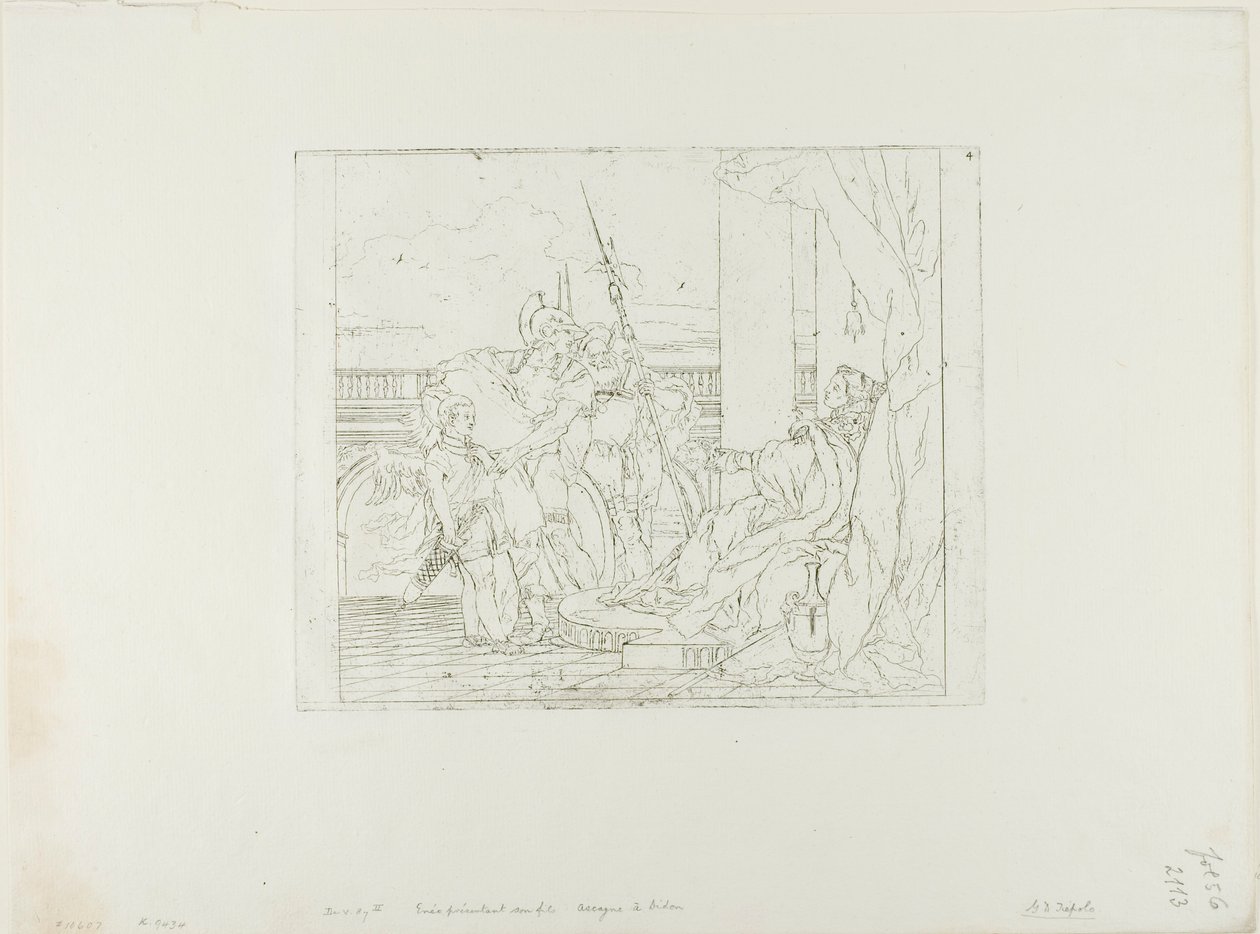 Aeneas bemutatja fiát, Ascaniust Didónak alkotó: Giovanni Domenico Tiepolo