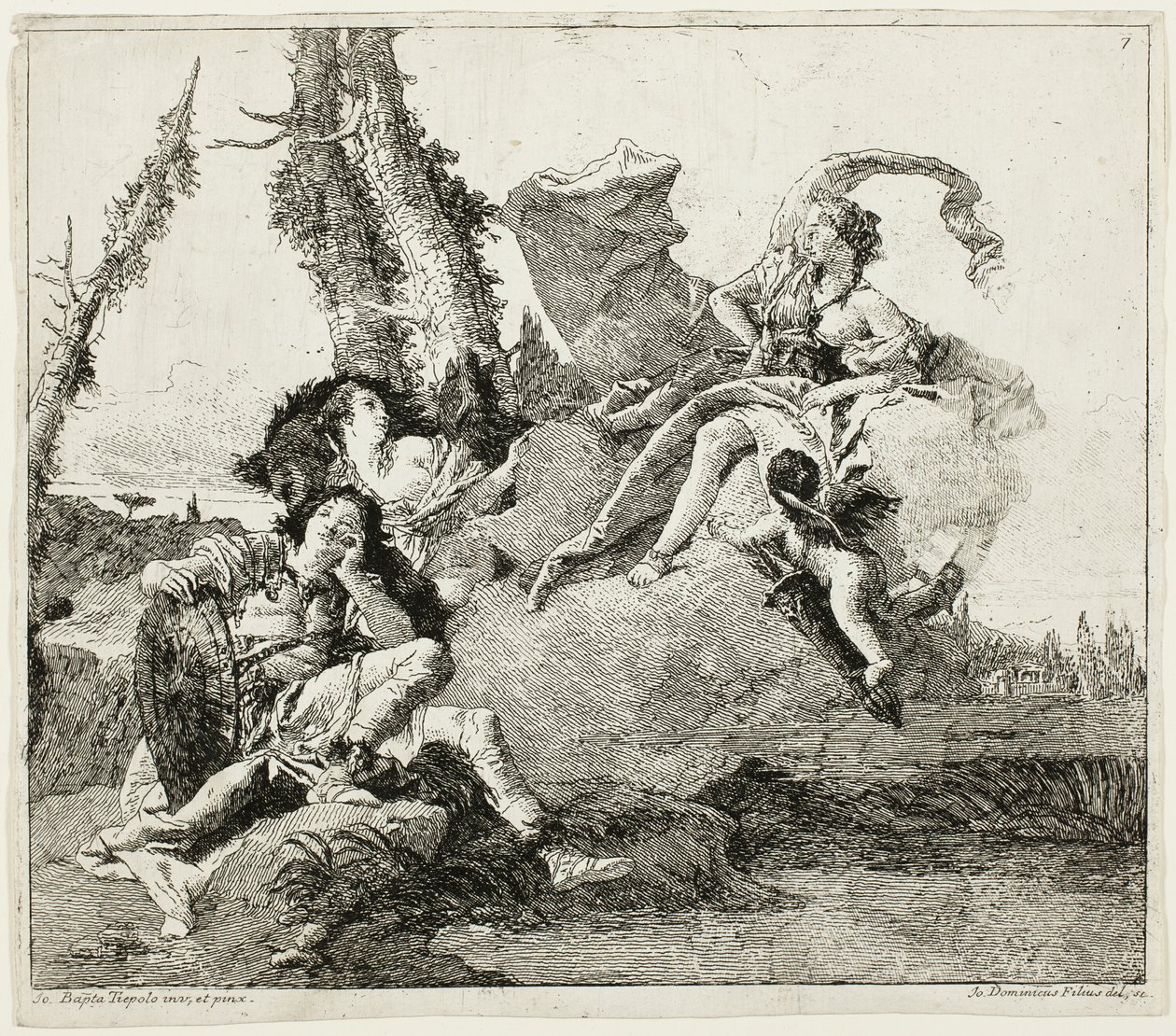 Armida találkozik az alvó Rinaldóval alkotó: Giovanni Domenico Tiepolo