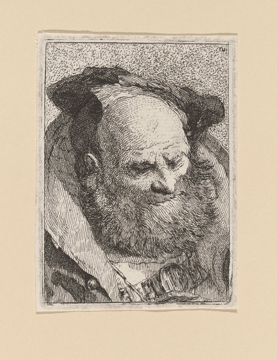 Szakállas öregember, a Raccolta di Teste (fejtanulmányok gyűjteménye) sorozatból alkotó: Giovanni Domenico Tiepolo