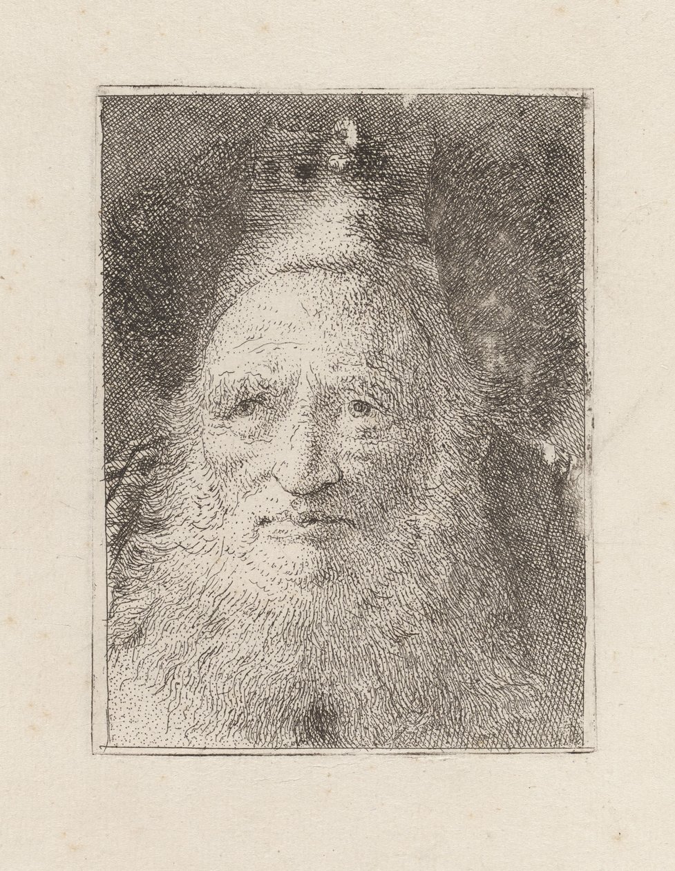 Szakállas öregember kalappal, a Raccolta di Teste (Fejtanulmányok gyűjteménye) sorozatból alkotó: Giovanni Domenico Tiepolo