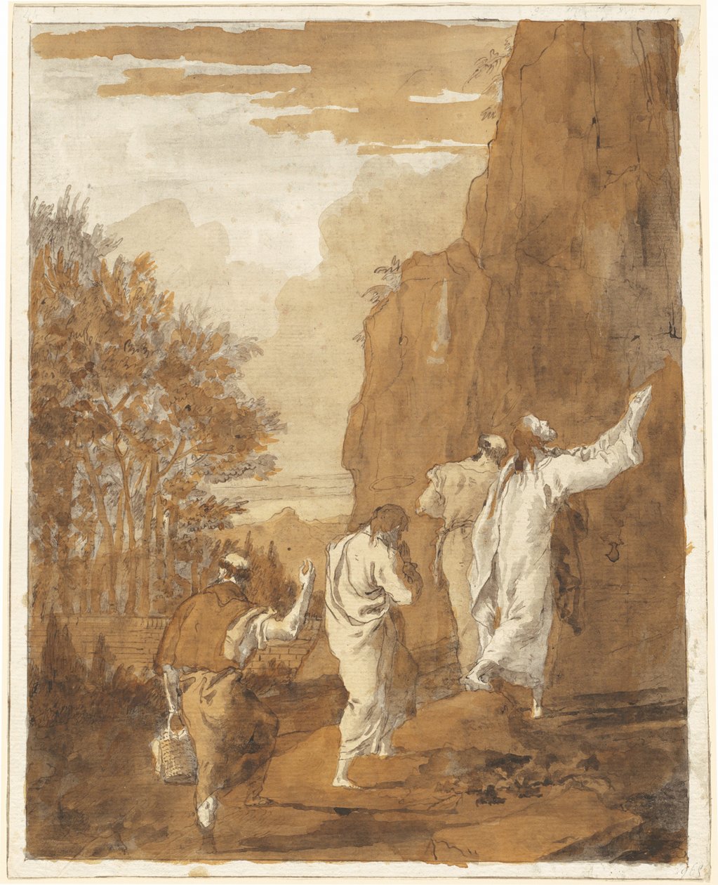 Krisztus Pétert, Jakabot és Jánost a Magashegyre vezeti a színeváltozásért alkotó: Giovanni Domenico Tiepolo