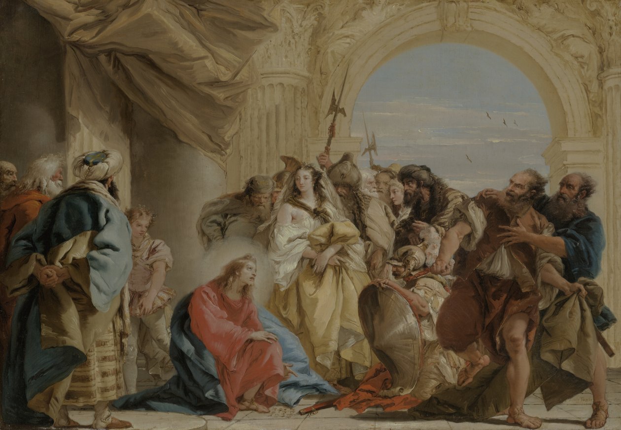 Krisztus és a házasságtörésen tetten ért asszony alkotó: Giovanni Domenico Tiepolo