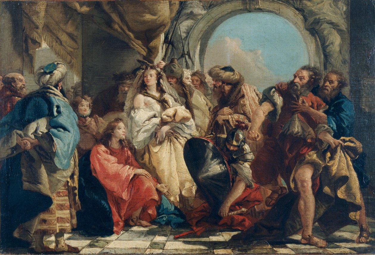 „Krisztus és a házasságtörésen elfogott nő”, 1747-1804 alkotó: Giovanni Domenico Tiepolo