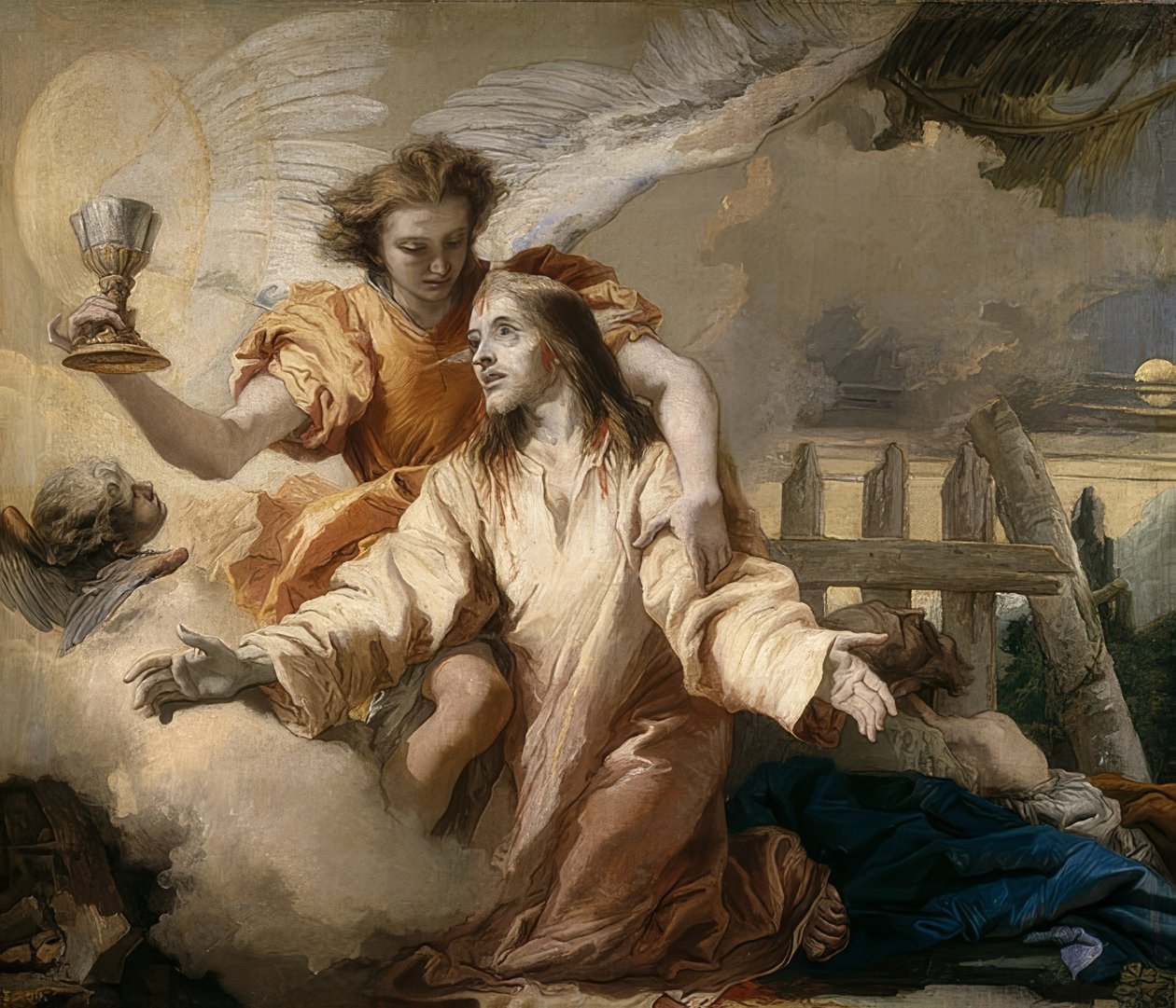 Krisztus az Olajfák hegyén. 1772 alkotó: Giovanni Domenico Tiepolo