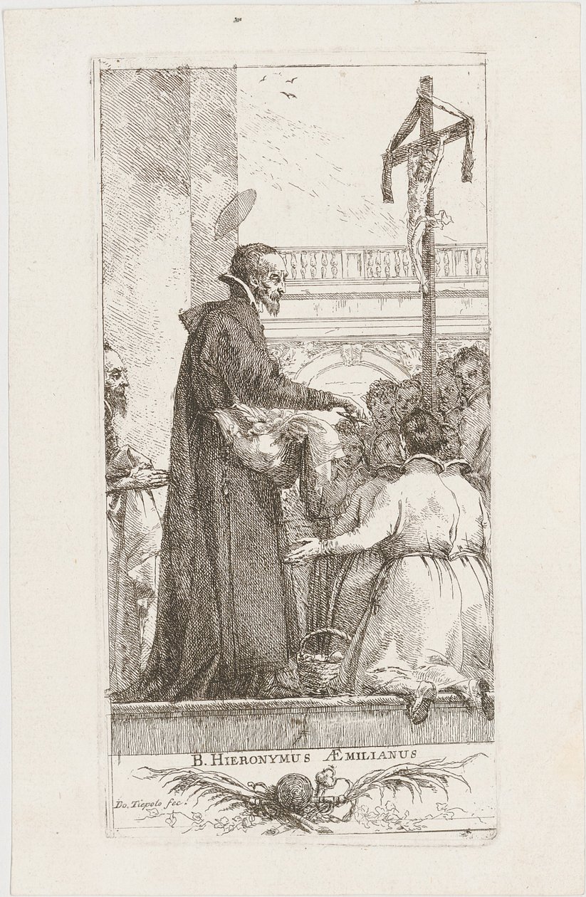Szent Hieronymus Æmilianus alamizsnát oszt alkotó: Giovanni Domenico Tiepolo