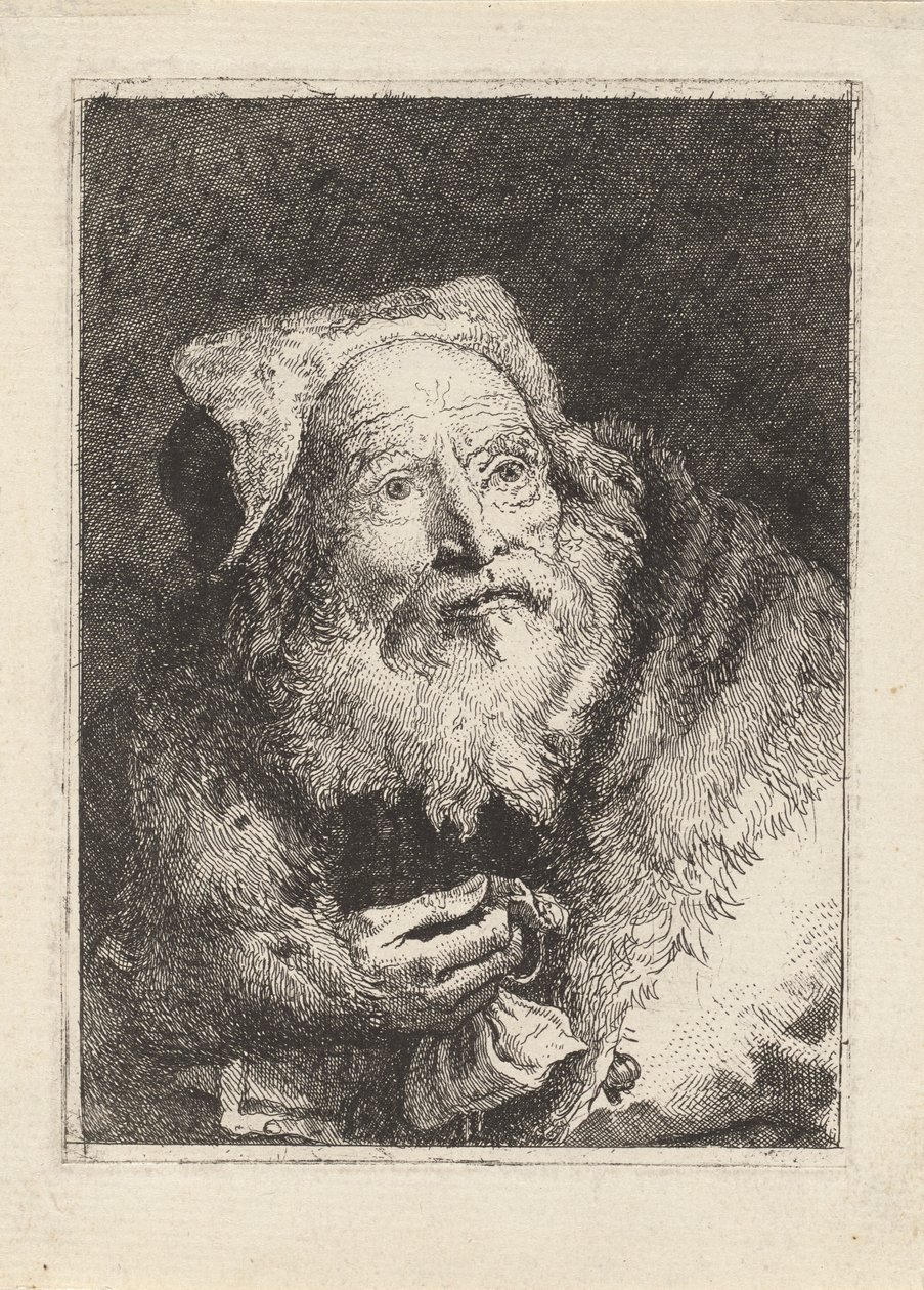 Idős férfi karkötővel, a Raccolta di Teste-ből (Fejgyűjtemény) alkotó: Giovanni Domenico Tiepolo