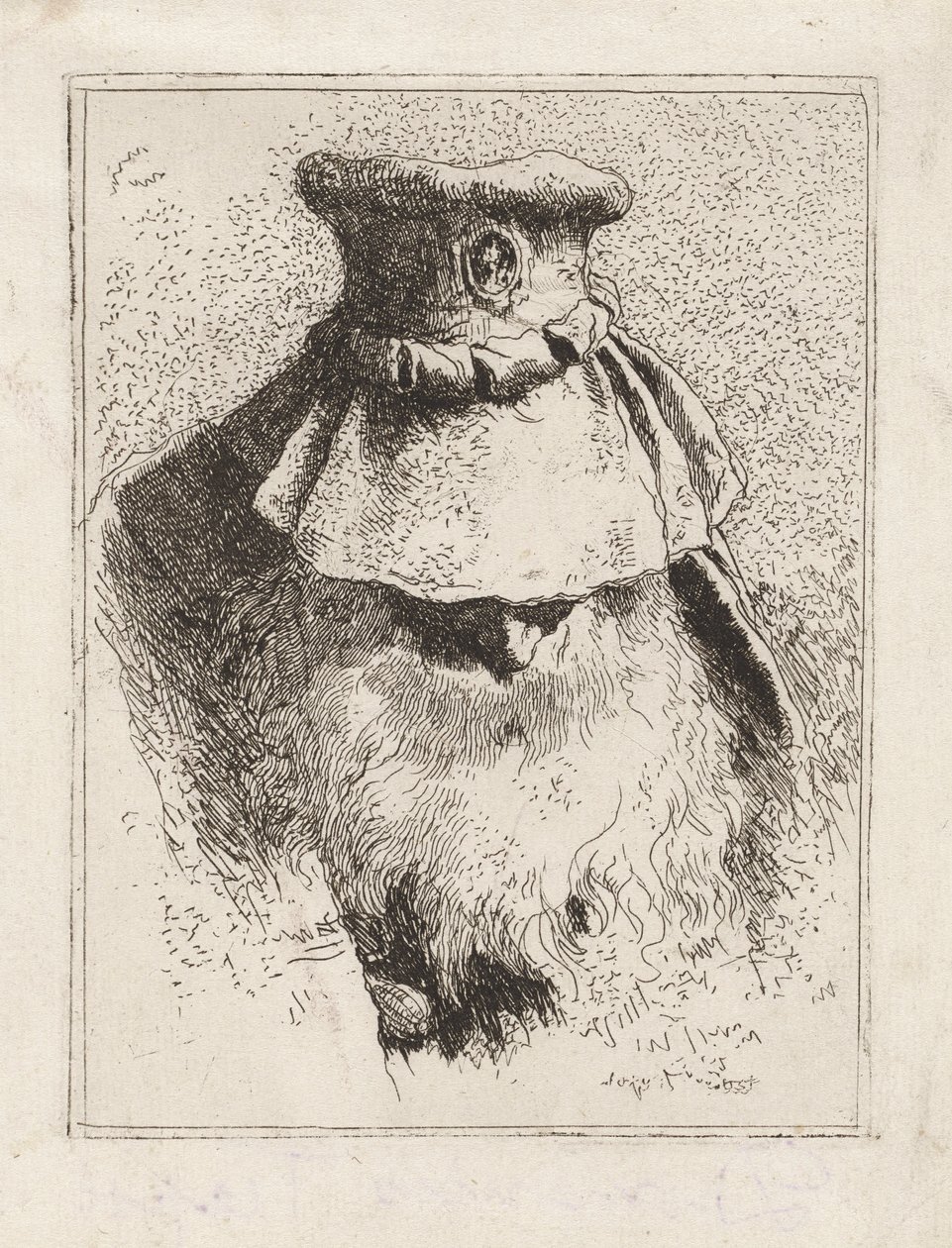 Idős férfi nagy kalappal, a Raccolta di Teste-ből (Fejgyűjtemény) alkotó: Giovanni Domenico Tiepolo
